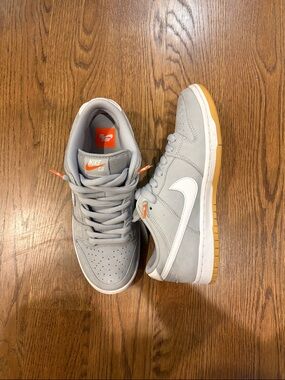 Nike SB Dunk Low Pro ISO Orange Label Grey Wolf Gum: Size 9